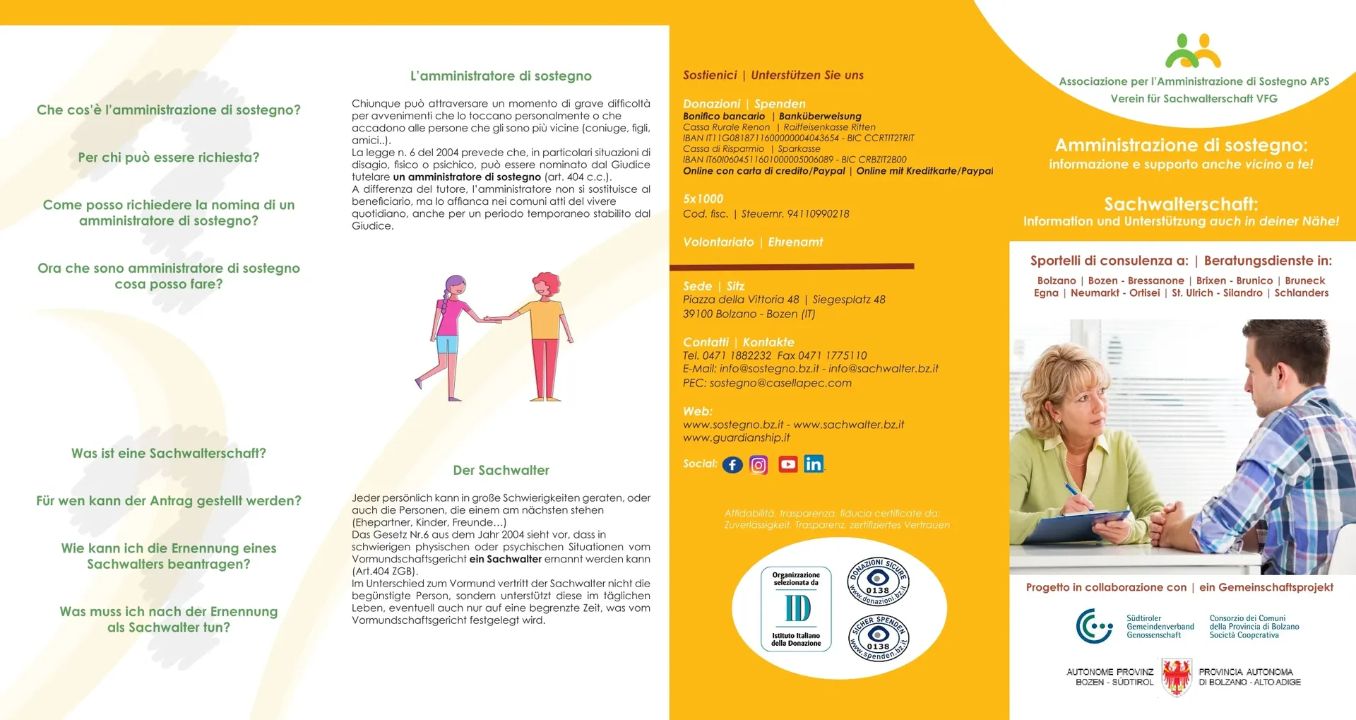 Informazione e consulenza sull’amministrazione di sostegno